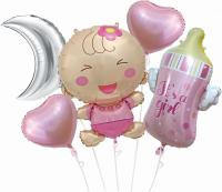 Набор шаров на выписку "С Рождением Малышки Девочки" #REGION_NAME_DECLINE_PP# | #REGION_TAG_VSTAVKA_TAYT#